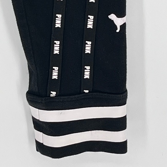 Victoria's Secret PINK Black Yoga Leggings Logo Stripe XS - Picture 6 of 9